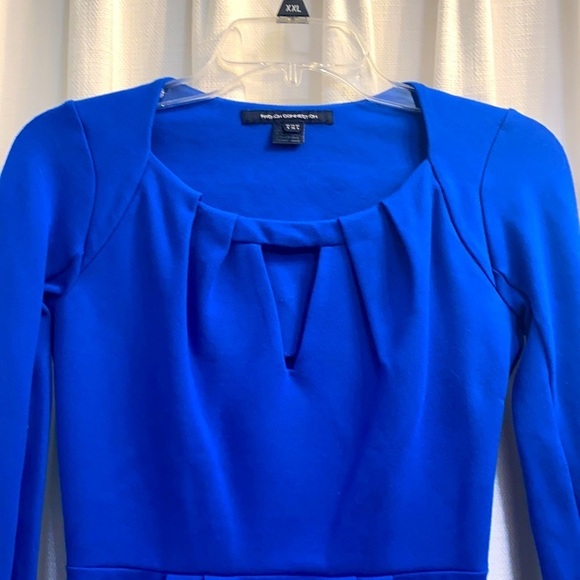NWOT French Connection Electric Blue Long Sleeve Polyester Blend Dress Size 4 - Picture 5 of 10